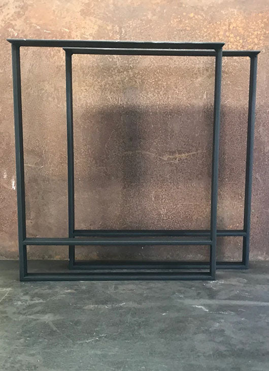 Metal Table Legs, 2x1/2 Double U Flat Black (Set of 2)