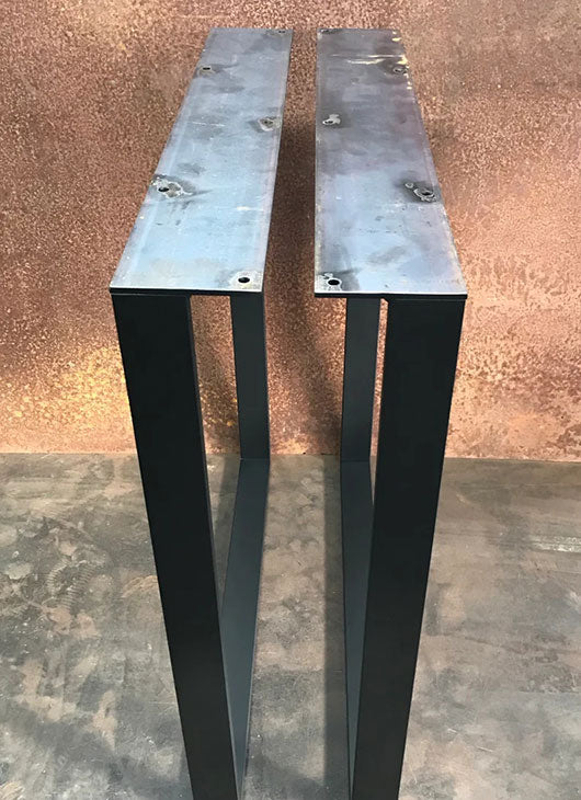 Metal Table Legs, 2x1/2 U Flat Black (Set of 2)