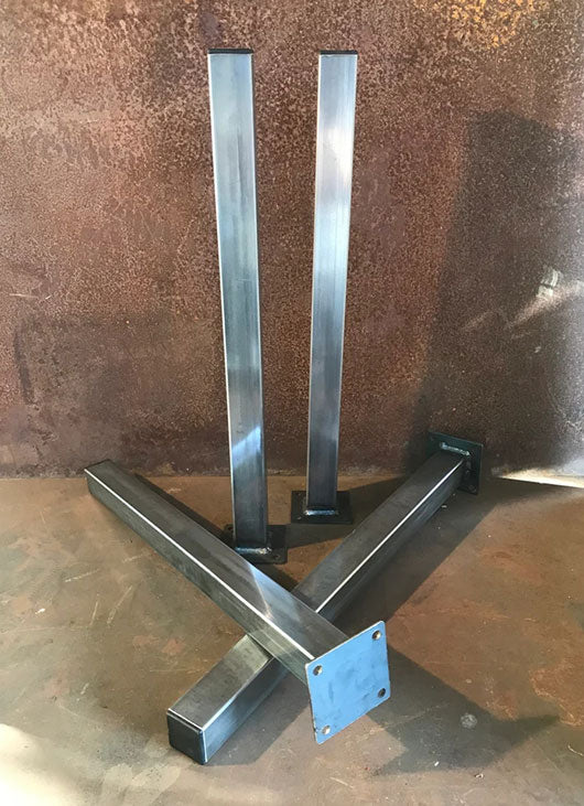 Metal Table Legs, 2x2 Single Post, Raw (Set of 4)