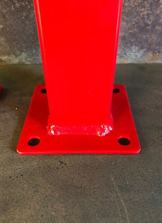 Metal Table Legs, 2x2 Single Post, Red (Set of 4)