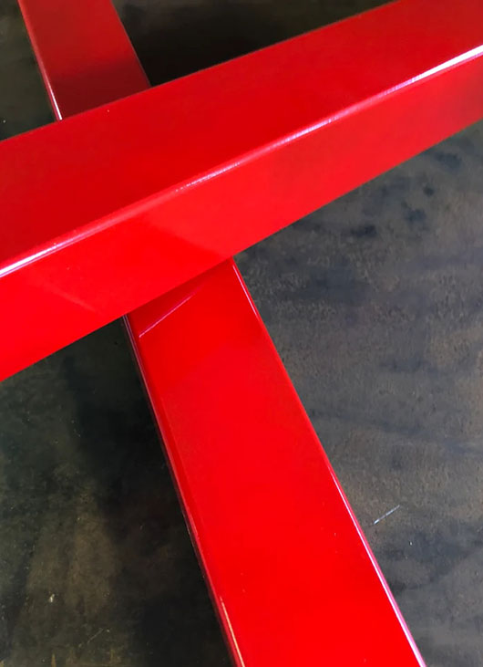 Metal Table Legs, 2x2 Single Post, Red (Set of 4)