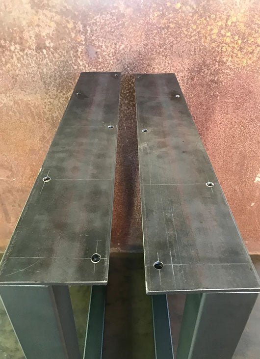 Metal Table Legs, 2x2 U Flat Black (Set of 2)