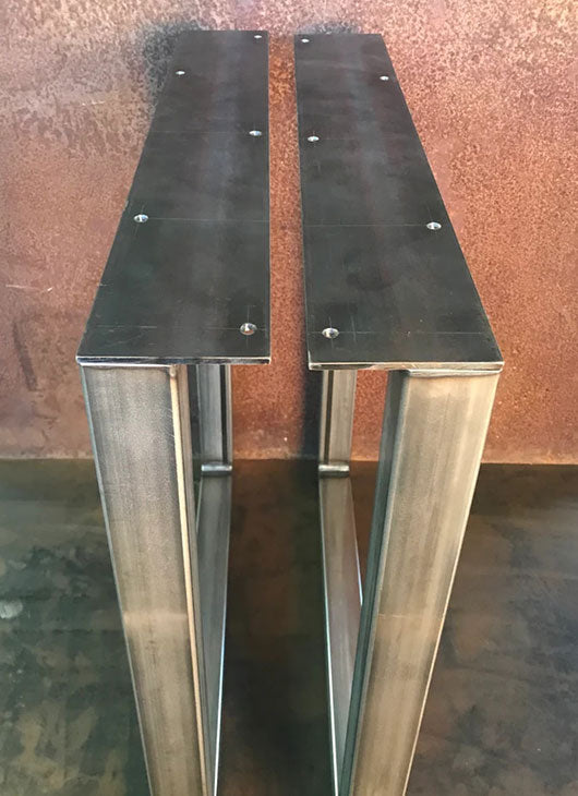 Metal Table Legs, 2x2 U Raw (Set of 2)