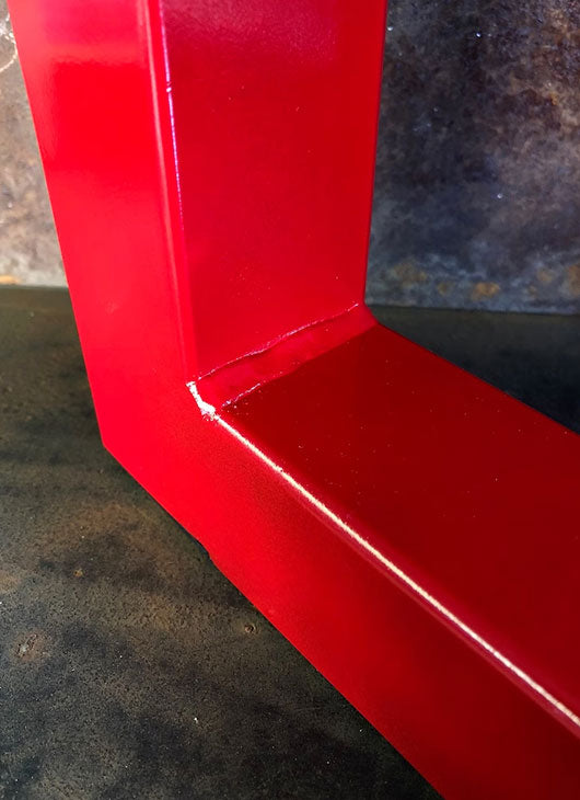 Metal Table Legs, 2x2 U Red (Set of 2)