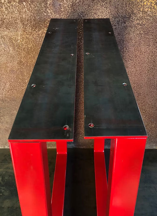 Metal Table Legs, 2x2 U Red (Set of 2)