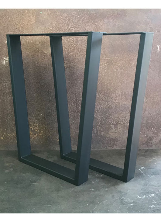 Metal Table Legs, 3x1 Taper Flat Black (Set of 2)