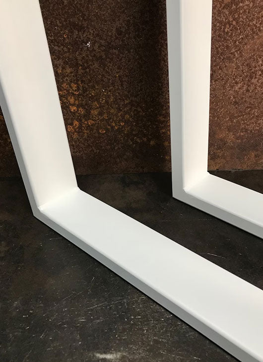 Metal Table Legs, 3x1 Taper Flat White (Set of 2)