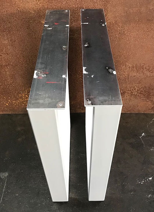 Metal Table Legs, 3x1 Taper Flat White (Set of 2)
