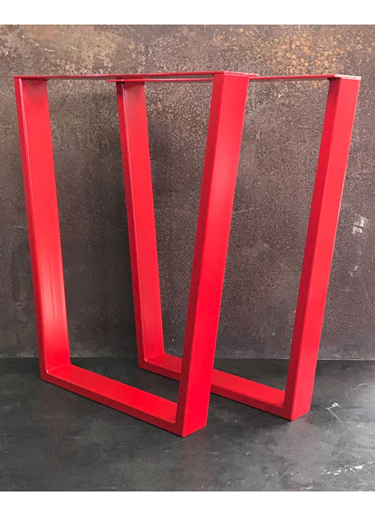 Metal Table Legs, 3x1 Taper Red (Set of 2)