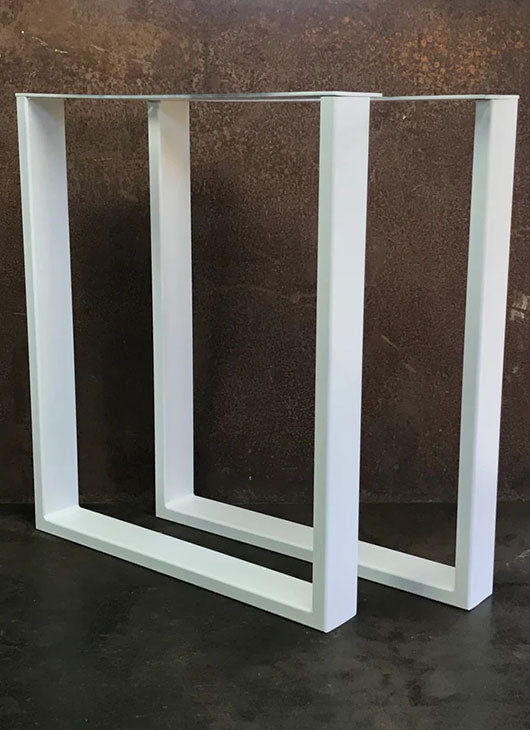 Metal Table Legs, 3x1 U Flat White (Set of 2)