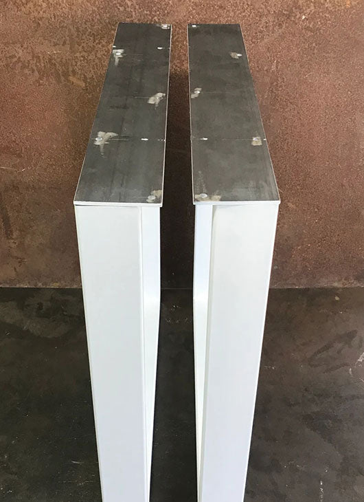 Metal Table Legs, 3x1 U Flat White (Set of 2)