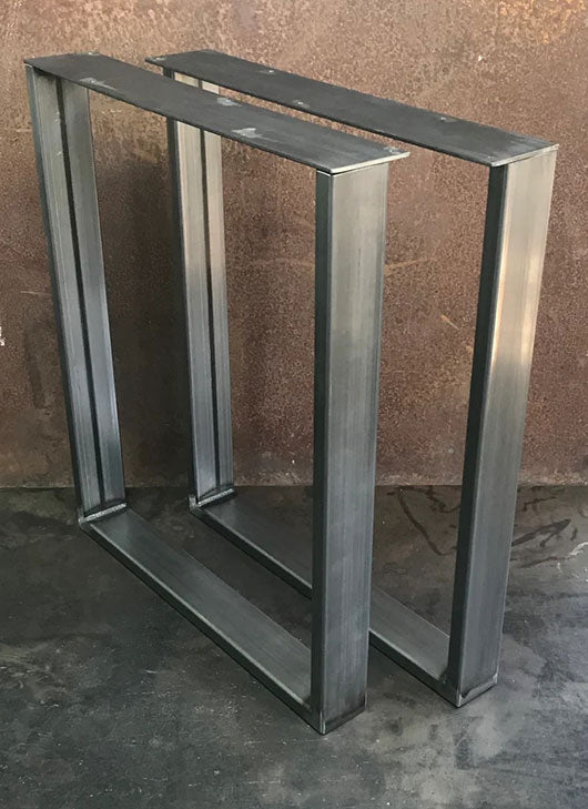 Metal Table Legs, 3x1 U Raw (Set of 2)