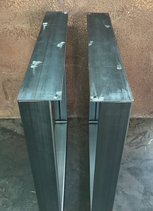 Metal Table Legs, 3x1 U Raw (Set of 2)