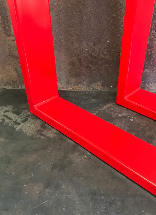 Metal Table Legs, 3x1 U Red (Set of 2)