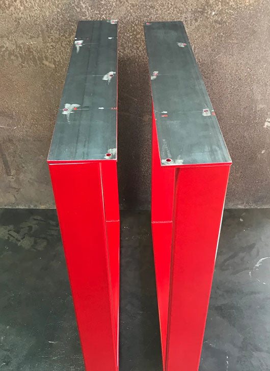 Metal Table Legs, 3x1 U Red (Set of 2)