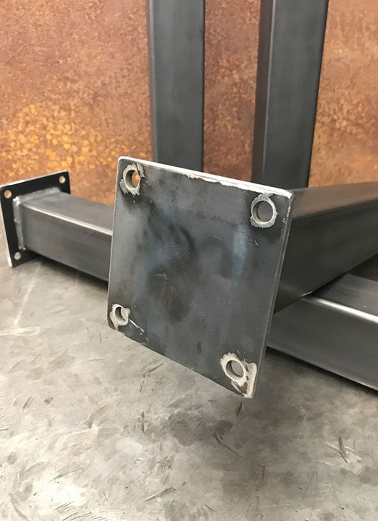 Metal Table Legs, 3x3 Single Post, Raw (Set of 4)