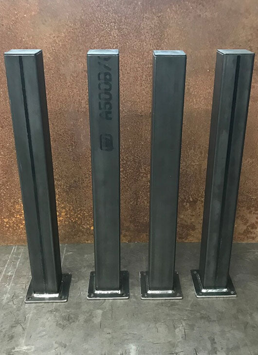 Metal Table Legs, 3x3 Single Post, Raw (Set of 4)