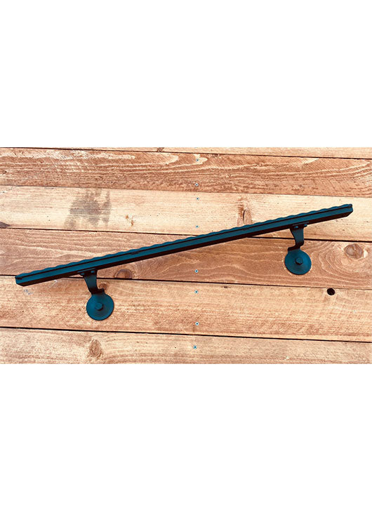 Metal Handrails, 1.5" Hammered/Engraved, Straight Cut, Flat Black
