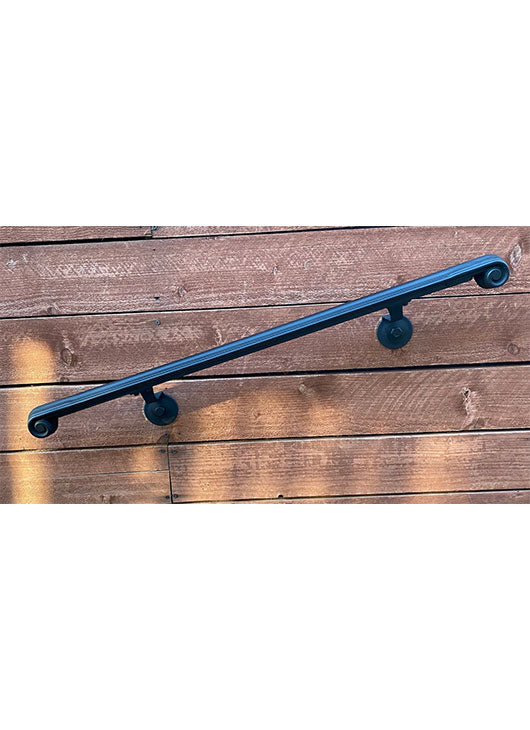 Metal Handrails, 2" Molding Cap Volute, Flat Black